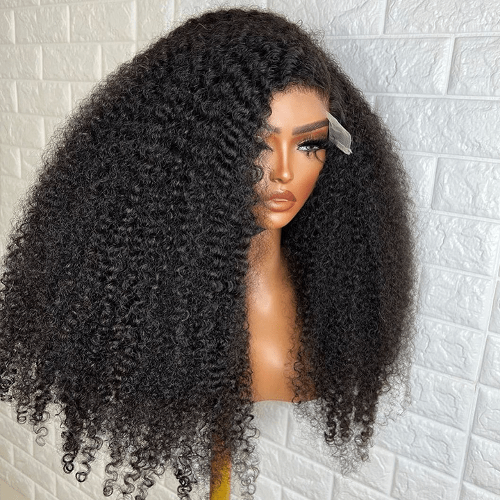 13x4/13x6 HD Transparent Lace Front Wig kinky Curly Hair Pre Plucked Hairline Real Human Hair Wig - Geeta Hair - GeetaHair