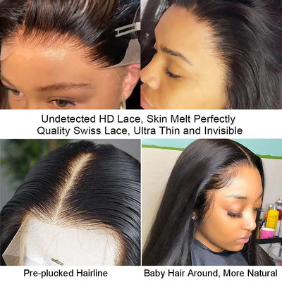 Loose Deep Wave Middle Part Lace Front Wig Natural Crimps Curls T Part Wig With Baby Hair - Geeta Hair - GeetaHair
