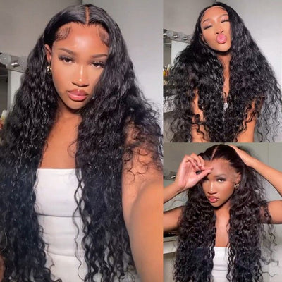40 Inch Long Black Hair Deep Wave HD Lace Front Wig Super Long Length Human Hair Wigs For Women - GeetaHair