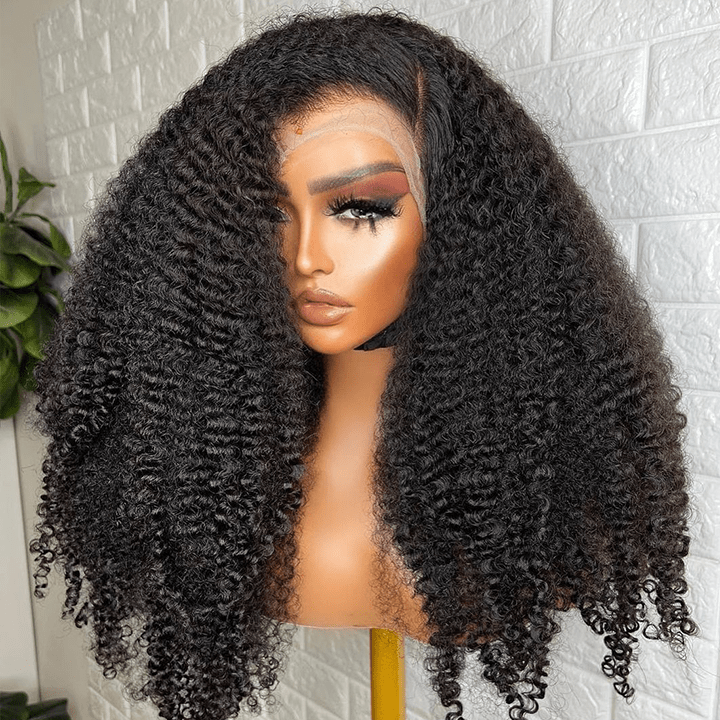 13x4/13x6 HD Transparent Lace Front Wig kinky Curly Hair Pre Plucked Hairline Real Human Hair Wig - Geeta Hair - GeetaHair