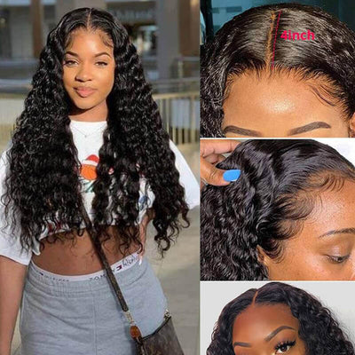 Deep Wave T - part Lace Front Wig Glueless Human Hair Wig - Geeta Hair - GeetaHair