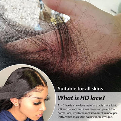 Straight Hair 13x4/13x4x1 HD Lace Front Wig Natural Color Pre Plucked With Baby Hair 100% Real Human Hair Wig - Geeta Hair - GeetaHair