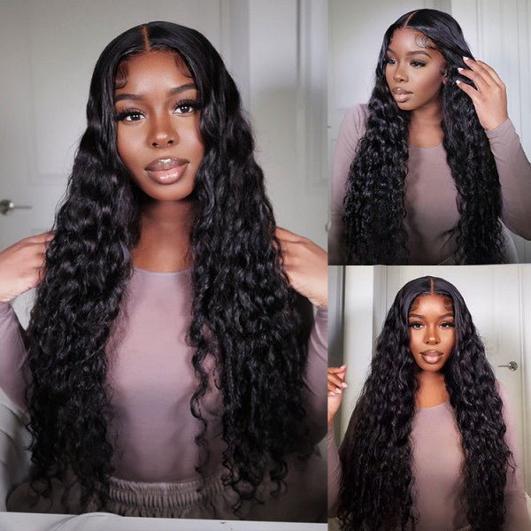 40 Inch Long Black Hair Deep Wave HD Lace Front Wig Super Long Length Human Hair Wigs For Women - GeetaHair