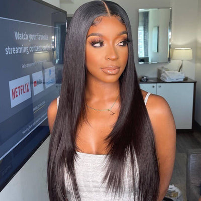 Natural Straight Hair Lace Frontal Wig 100% Virgin Human Hair Wigs For Black Women - Geeta Hair - GeetaHair