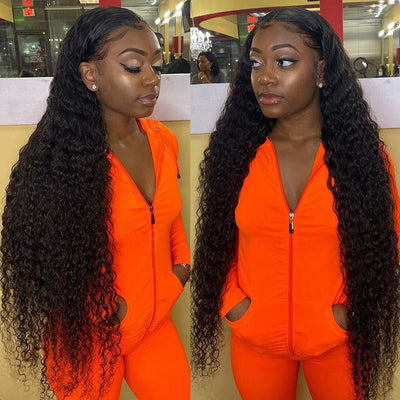 40 Inch Long Black Hair Kinky Curly HD Lace Front Wig Super Long Length Human Hair Wigs For Women - GeetaHair