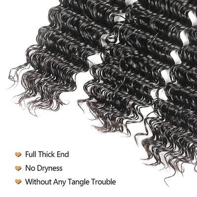 GeetaHair Deep Wave 4 Bundles with 4x4 Lace Closure Unprocessed Virgin Hair - GeetaHair