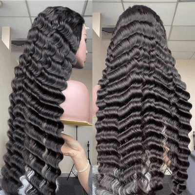 40 Inch Long Black Hair Loose Deep Wave HD Lace Front Wig Super Long Length Human Hair Wigs For Women - GeetaHair