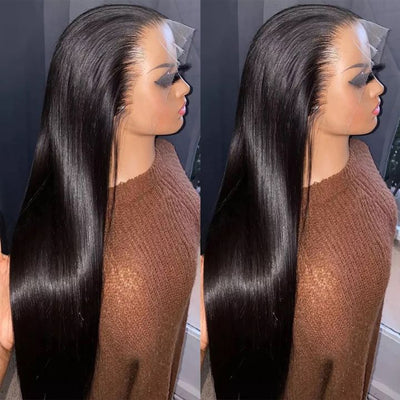 40 Inch Long Black Hair Straight HD Lace Front Wig Super Long Length Human Hair Wigs For Women - GeetaHair