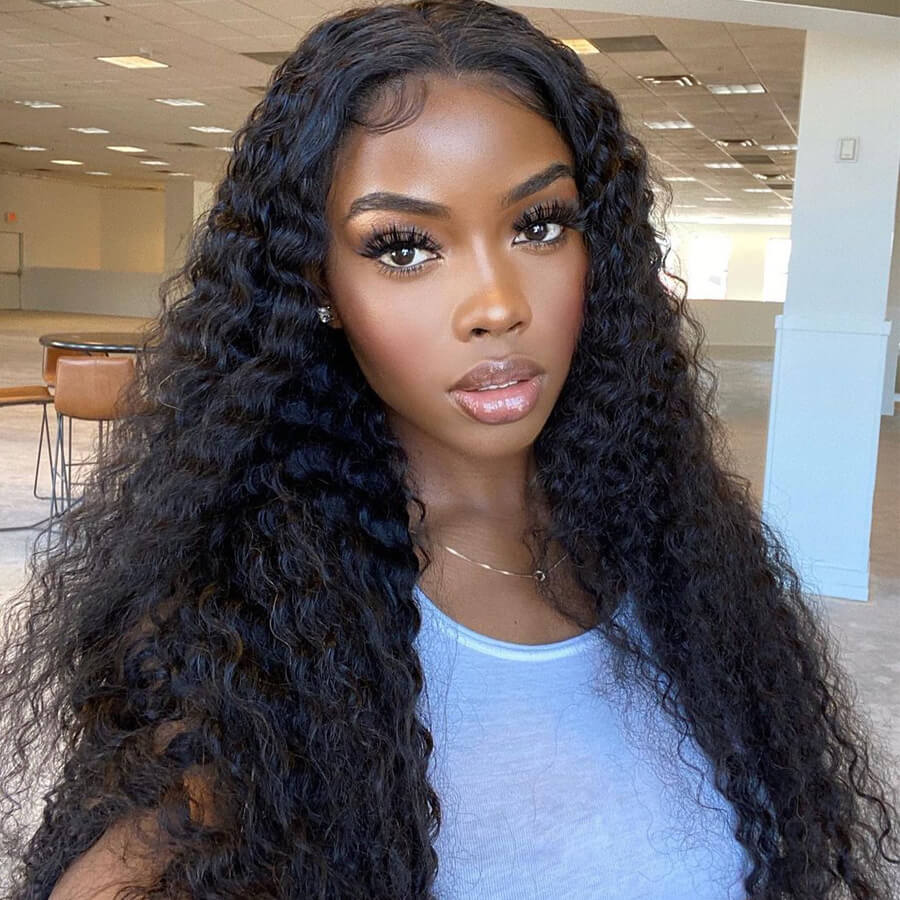 Deep Wave T - part Lace Front Wig Glueless Human Hair Wig - Geeta Hair - GeetaHair
