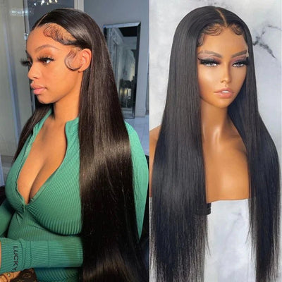 40 Inch Long Black Hair Straight HD Lace Front Wig Super Long Length Human Hair Wigs For Women - GeetaHair