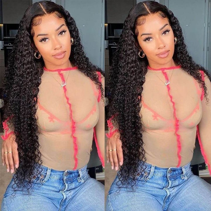 40 Inch Long Black Hair Curly HD Lace Front Wig Super Long Length Human Hair Wigs For Women - GeetaHair