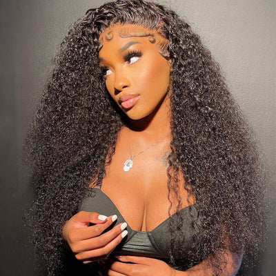 13x4/13x6 HD Transparent Lace Front Wig kinky Curly Hair Pre Plucked Hairline Real Human Hair Wig - Geeta Hair - GeetaHair