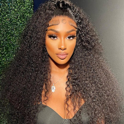 13x4/13x6 HD Transparent Lace Front Wig kinky Curly Hair Pre Plucked Hairline Real Human Hair Wig - Geeta Hair - GeetaHair