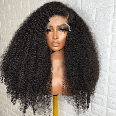 13x4/13x6 HD Transparent Lace Front Wig kinky Curly Hair Pre Plucked Hairline Real Human Hair Wig - Geeta Hair - GeetaHair