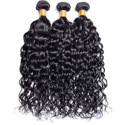 Geetahair Water Wave Hair 3 Bundles with 4x4 Lace Closure 100% Virgin Human Hair on Sale - GeetaHair