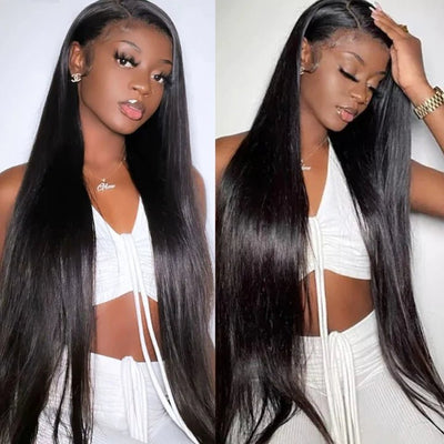 40 Inch Long Black Hair Straight HD Lace Front Wig Super Long Length Human Hair Wigs For Women - GeetaHair
