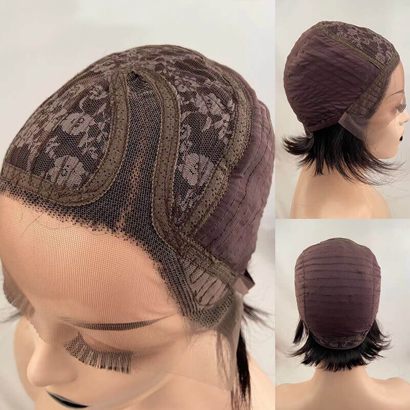 Short Curly Pixie Cut J Part Lace Frontal Wig Pre Plucked Natural Hairline For Women - Geetahair - GeetaHair