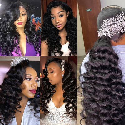 Geetahair Loose Deep Wave 13x4 Lace Frontal With 3 Bundles 100% Human Hair - GeetaHair