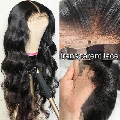 Brazilian Hair Body Wave T Part Lace Wig 100% Virgin Human Hair Natural Color With Baby Hair - Geeta Hair - GeetaHair