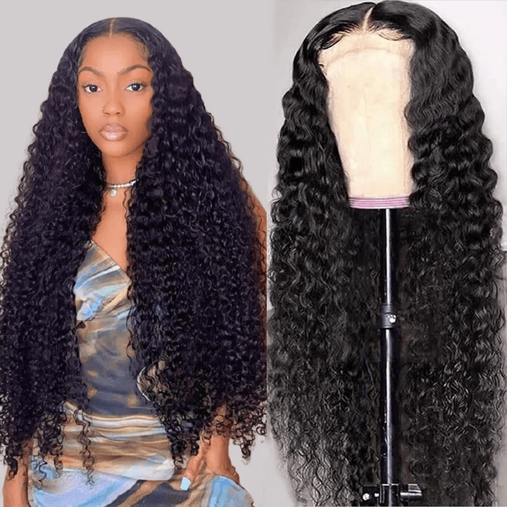 40 Inch Long Black Hair Deep Wave HD Lace Front Wig Super Long Length Human Hair Wigs For Women - GeetaHair