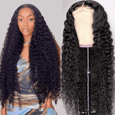 40 Inch Long Black Hair Deep Wave HD Lace Front Wig Super Long Length Human Hair Wigs For Women - GeetaHair