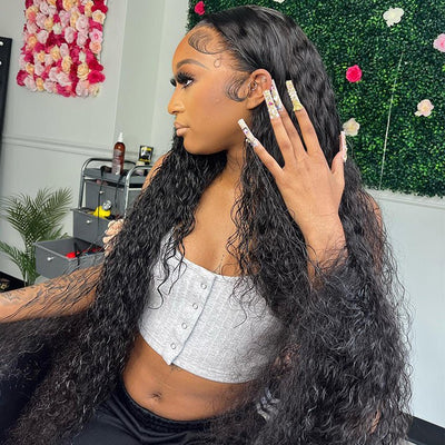 40 Inch Long Black Hair Curly HD Lace Front Wig Super Long Length Human Hair Wigs For Women - GeetaHair