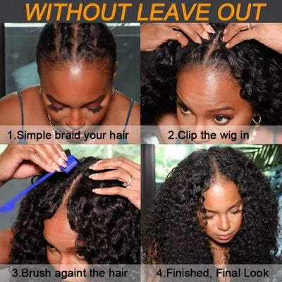 Geeta Kinky Curly V Part Wig Beginner Friendly No Glue 100% Virgin Human Hair Wig - Geeta Hair - GeetaHair