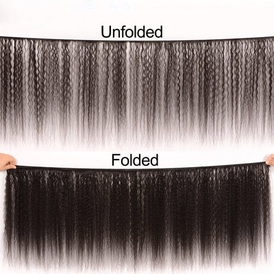 Geetahair Kinky Straight Hair 4 Bundles With 13x4 Lace Frontal 100% Unprocessed Human Hair - GeetaHair