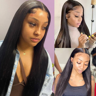 Natural Straight Hair Lace Frontal Wig 100% Virgin Human Hair Wigs For Black Women - Geeta Hair - GeetaHair