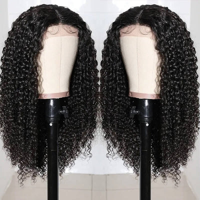 Natural Curly Hair T Part Lace Front Human Hair Wig Pre Plucked With Baby Hair - Geeta Hair - GeetaHair