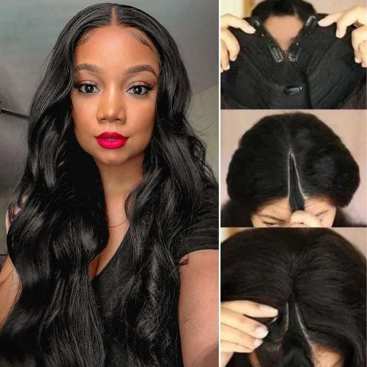 Geeta Thin V Part Wig Body Wave Human Hair Wigs That Is Beginner - friendly - GeetaHair