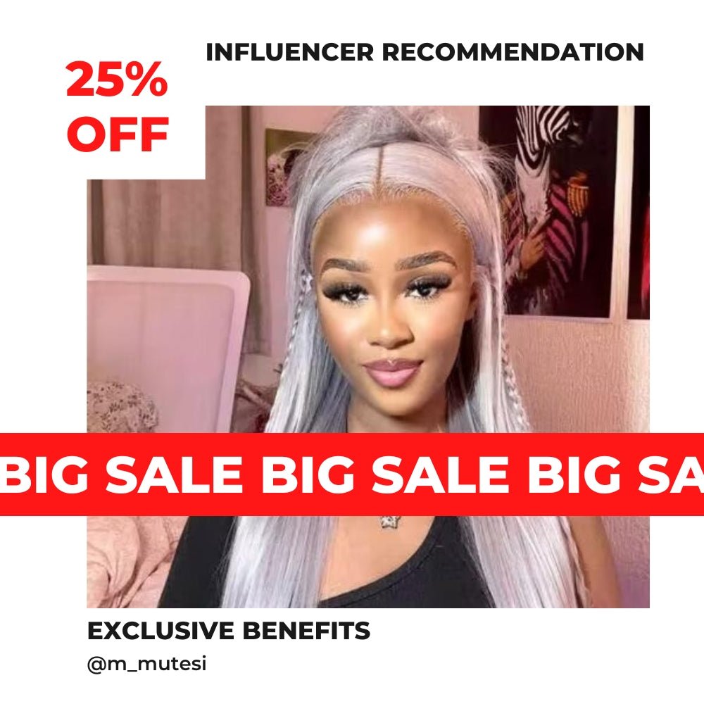 Silver Straight HD Transparent Lace Front Wig Gray Human Hair Wigs Pre Plucked With Baby Hair - GeetaHair
