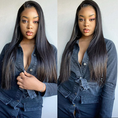 Geetahair Long Straight Hair 4 Bundles With 13x4 Lace Frontal 100% Unprocessed Human Hair No Tangles - GeetaHair
