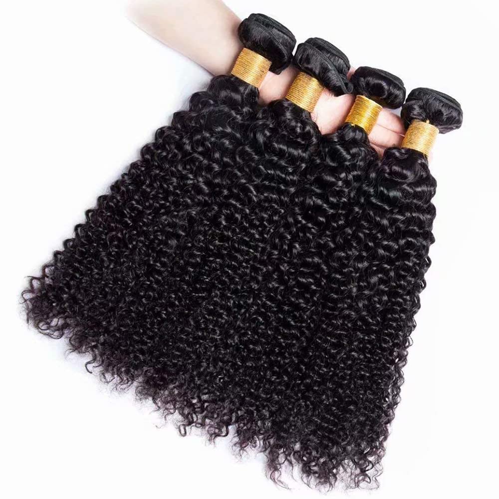 GeetaHair Kinky Curly 4 Bundles With 13x4 Lace Frontal Virgin Human Hair Extensions - GeetaHair