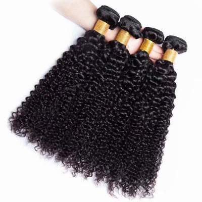 GeetaHair Kinky Curly 4 Bundles With 13x4 Lace Frontal Virgin Human Hair Extensions - GeetaHair