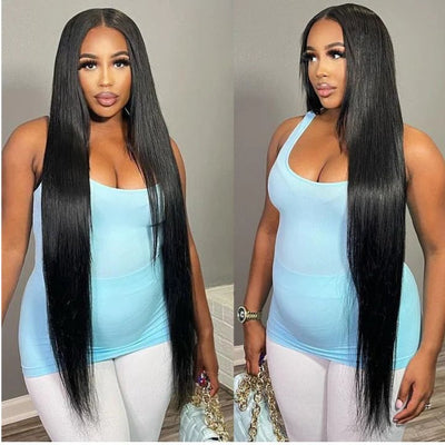 40 Inch Long Black Hair Straight HD Lace Front Wig Super Long Length Human Hair Wigs For Women - GeetaHair