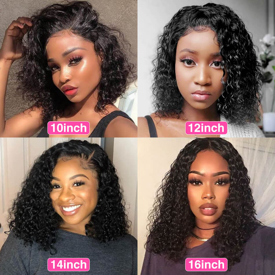 13x4 Invisible HD Lace Front Curly Bob Wig Pre Plucked Natural Hairline Glueless Lace Front Wigs - Geeta Hair - GeetaHair