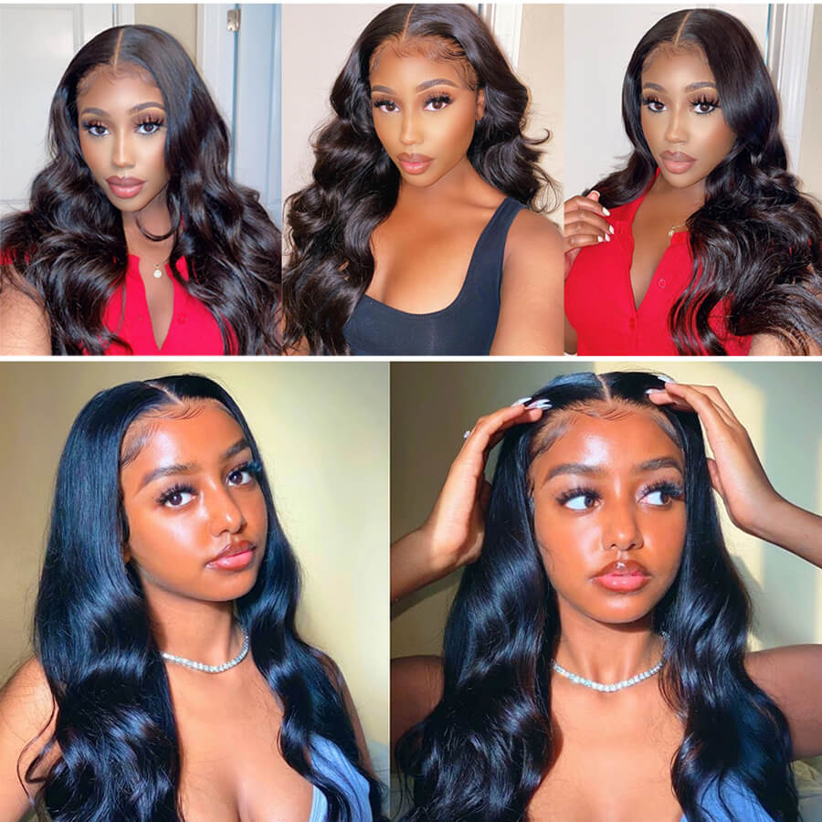 Brazilian Hair Body Wave T Part Lace Wig 100% Virgin Human Hair Natural Color With Baby Hair - Geeta Hair - GeetaHair