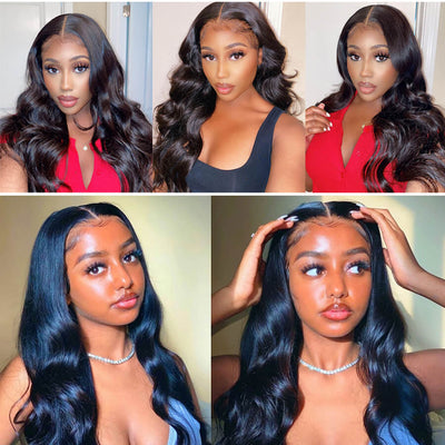 Brazilian Hair Body Wave T Part Lace Wig 100% Virgin Human Hair Natural Color With Baby Hair - Geeta Hair - GeetaHair