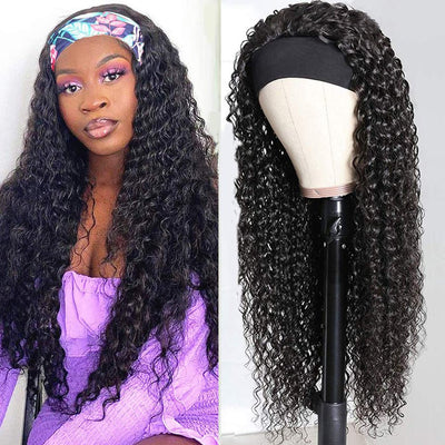 Deep Wave Headband Wig 150% Density For Black Women Convenient And Zero Skill Needed - Geeta Hair - GeetaHair