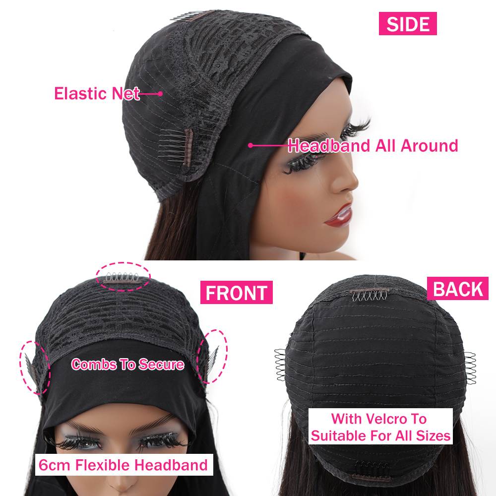 Deep Wave Headband Wig 150% Density For Black Women Convenient And Zero Skill Needed - Geeta Hair - GeetaHair