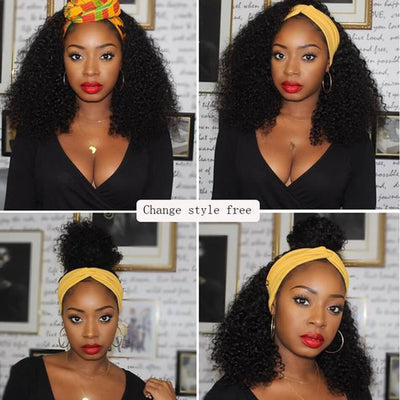 Curly Hair Headband Wig Human Hair Glueless Wigs Near Me - Geeta Hair - GeetaHair