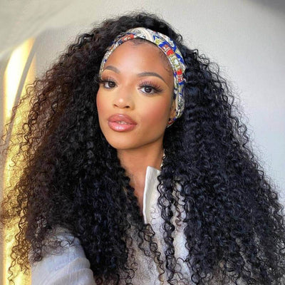 Curly Hair Headband Wig Human Hair Glueless Wigs Near Me - Geeta Hair - GeetaHair