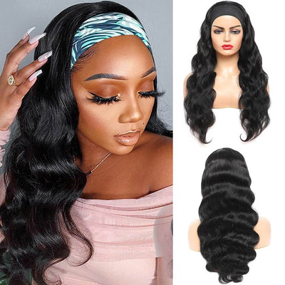 Glueless Body Wave Human Hair Headband Wig Natural Black Easy Wear And Go - Geeta Hair - GeetaHair
