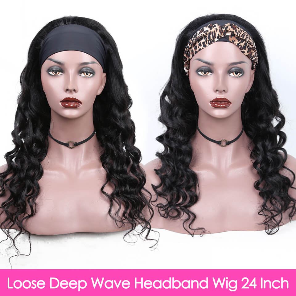 Glueless Loose Deep Wave Headband Human Hair Wig Beginner Friendly - Geeta Hair - GeetaHair