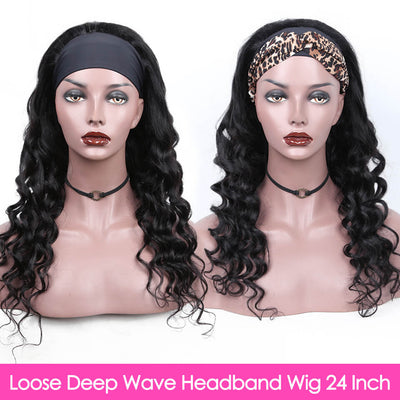 Glueless Loose Deep Wave Headband Human Hair Wig Beginner Friendly - Geeta Hair - GeetaHair