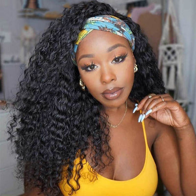 Deep Wave Headband Wig 150% Density For Black Women Convenient And Zero Skill Needed - Geeta Hair - GeetaHair