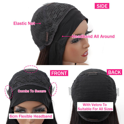 Glueless Loose Deep Wave Headband Human Hair Wig Beginner Friendly - Geeta Hair - GeetaHair