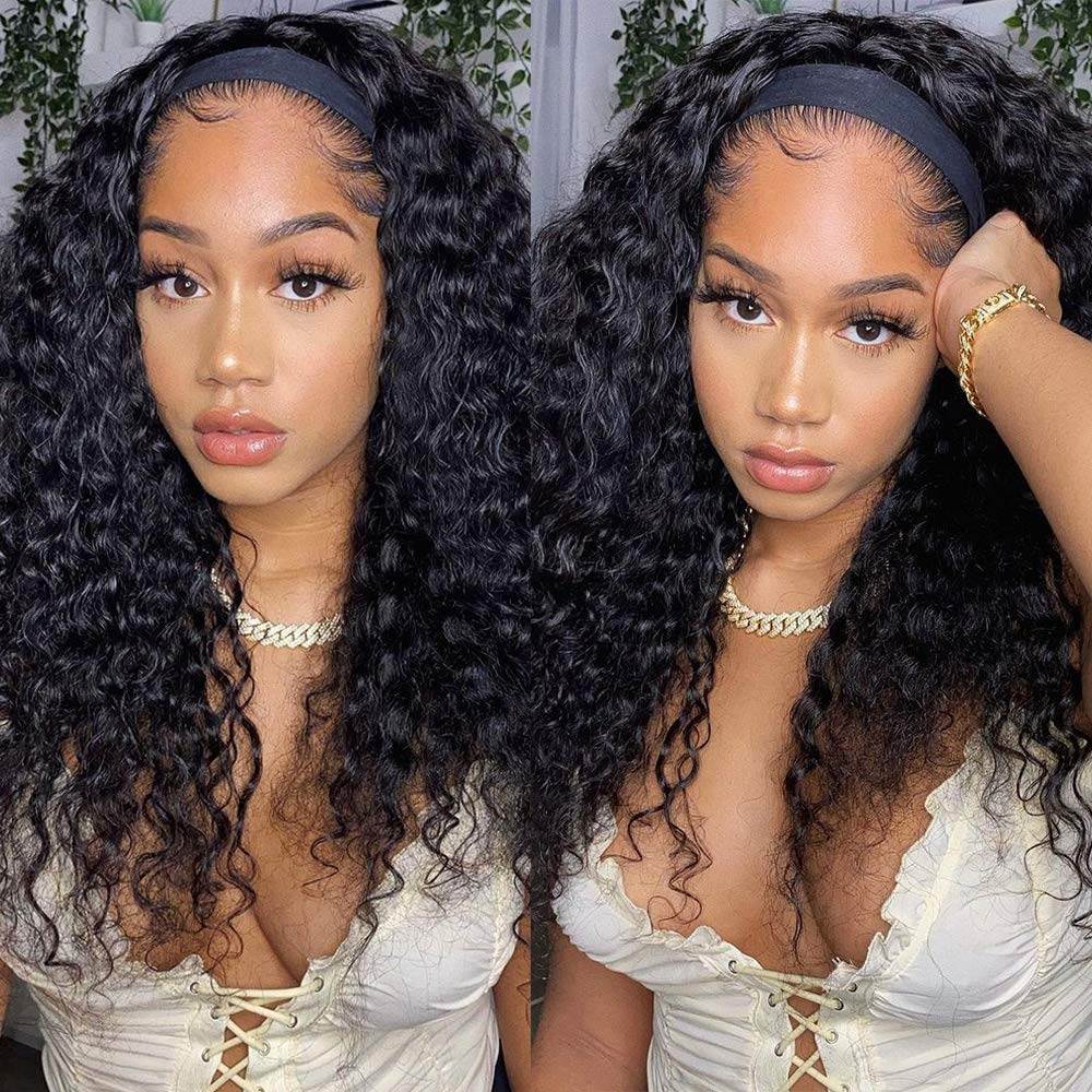 Deep Wave Headband Wig 150% Density For Black Women Convenient And Zero Skill Needed - Geeta Hair - GeetaHair