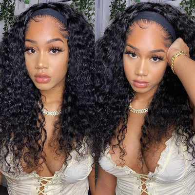 Deep Wave Headband Wig 150% Density For Black Women Convenient And Zero Skill Needed - Geeta Hair - GeetaHair